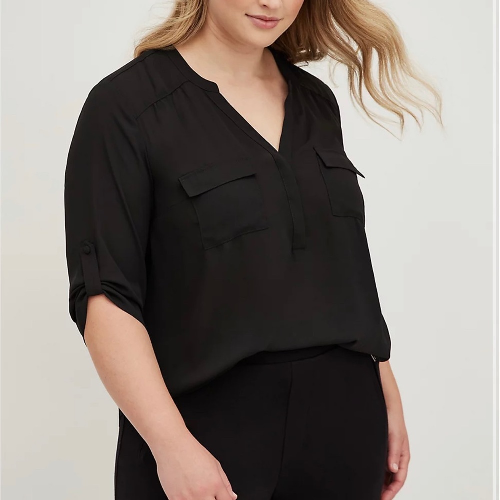 Torrid georgette black blouse